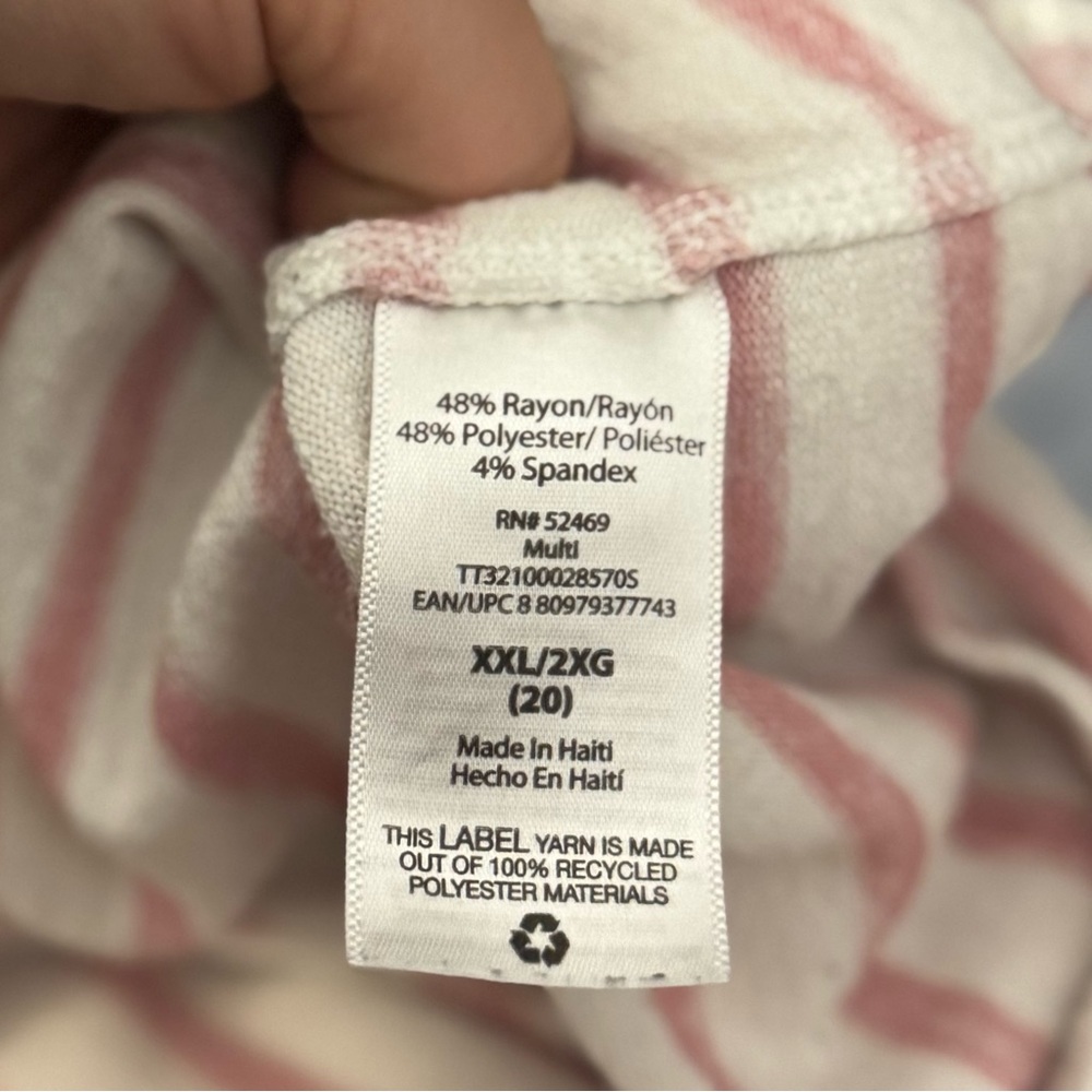 🔥3/$15 Time & Tru pink & White Stripe soft long sleeve Tee plus size xxl / 20 - Picture 11 of 12